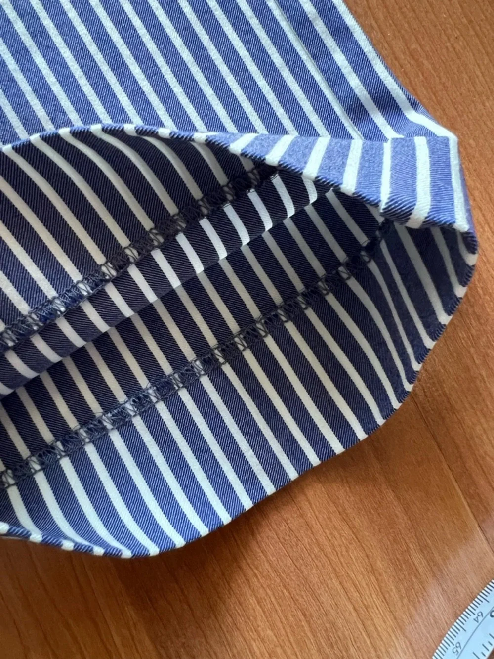 Chico’s Blue White Striped Pants Straight Leg Size 0 - Picture 6 of 12